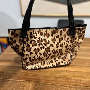 Alfani leopard print calf-hair tote handbag